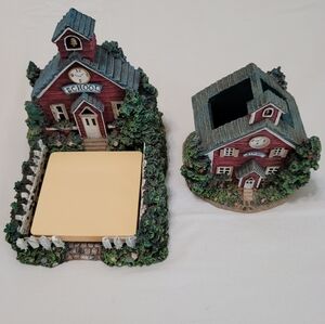 Charming Office Schoolhouse Note and Pen Holder Set, GUC